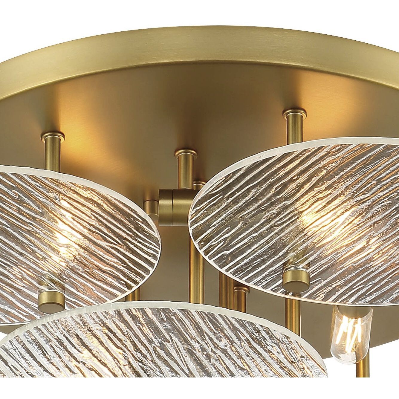 Artze 4 Light 25 inch Soft Brass Flush Mount Ceiling Light